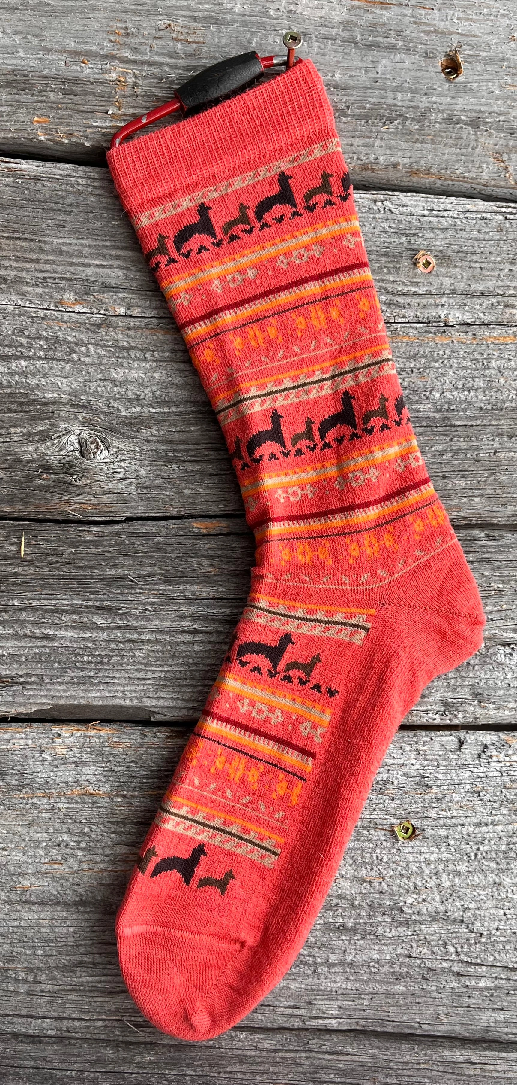 Alpaca Print Socks Coral